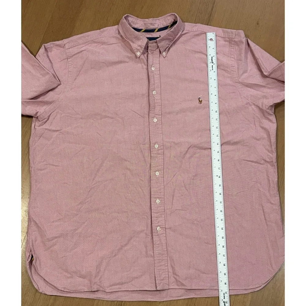 Polo Ralph Lauren Mens 2XB Pink Oxford Button Down Shirt Long Sleeve Flesh Pony